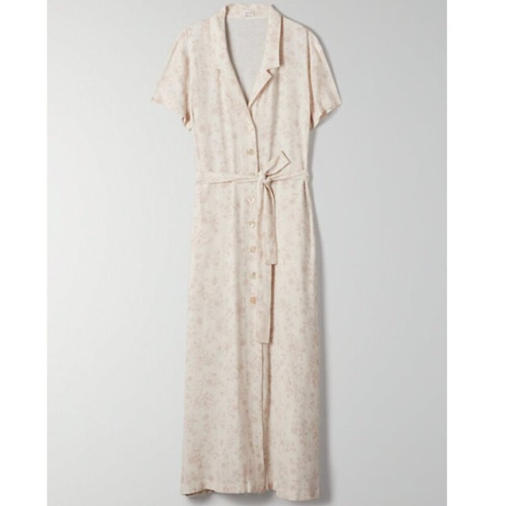 Aritzia Shirt Dress in Bone/Heirloom Pink